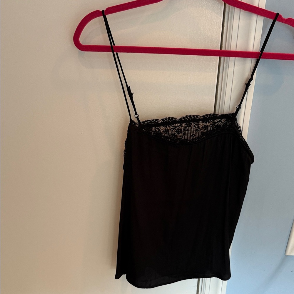 NEW Free People Black Lace Trim Cami Top